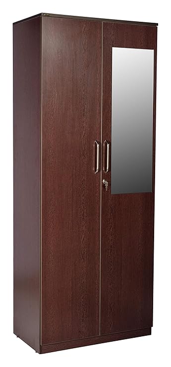 Trevi Modern 2 Door Wardrobe With Mirror Flower Wenge