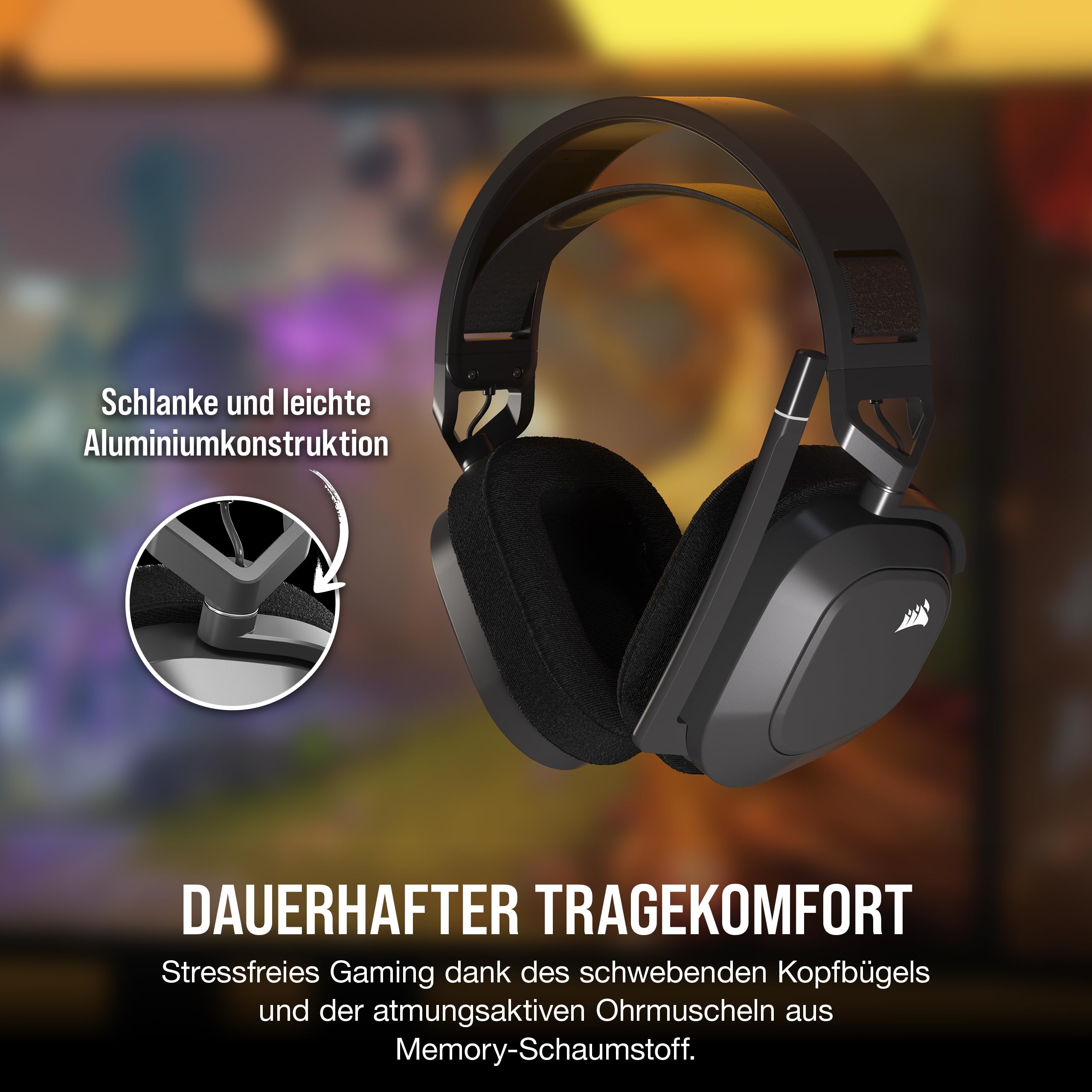Corsair HS80 MAX Wireless Multiplattform-Gaming-Headset – Stahlgrau 4