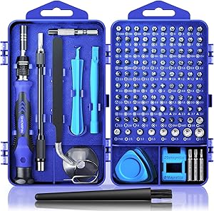 Computer Repair Kit, 122 in 1 Magnetic Laptop Screwdriver Kit, Precision Screwdriver Set, Small Impact Screw Driver Set with Case for Computer, Laptop, PC, for iPhone, iPad, Ps4 DIY Hand Tools -Blue