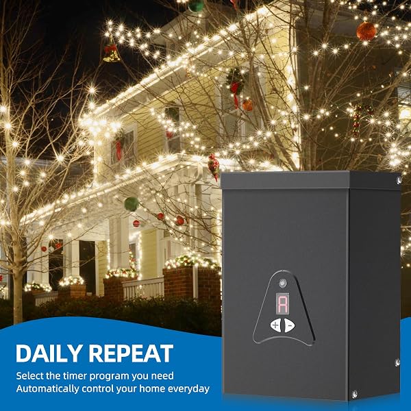 LOW VOLTAGE LANDSCAPE TRANSFORMER, 300W OUTDOOR LOW VOLTAGE TRAMS FORMER WATERPROOF, DUSK TO DAWN SENSOR CONTROL, 120VAC TO 12 V, 2 OUTPUTS FOR OUTDOOR LANDSCAPE LIGHTINGS, ETL LISTED (200, WATTS)