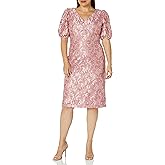 JS Collections Women's Lia Puff Sleeve Midi Dress