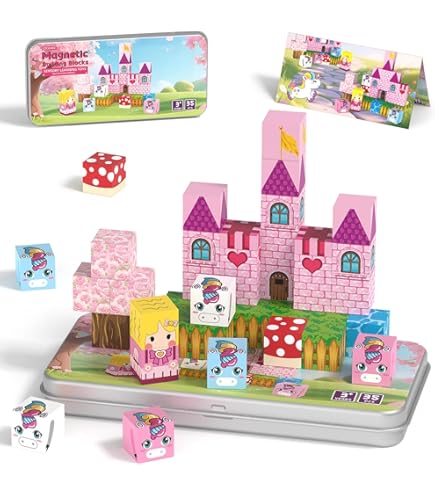 Bloques de construcción magnéticos de plástico, juego de construcción de viaje c Bloques de construcción magnéticos de plástico, juego de construcción de viaje c