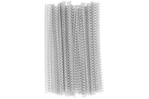 3:1 Pitch Double Loop Binding Wires, YolieraArt 100 Pack Spiral Spine Bindings, 9/16 Inch Wire Twin Binding for Book Binder Machine,Students and Coworkers (120 Sheet Capacity, 100P, Silver)
