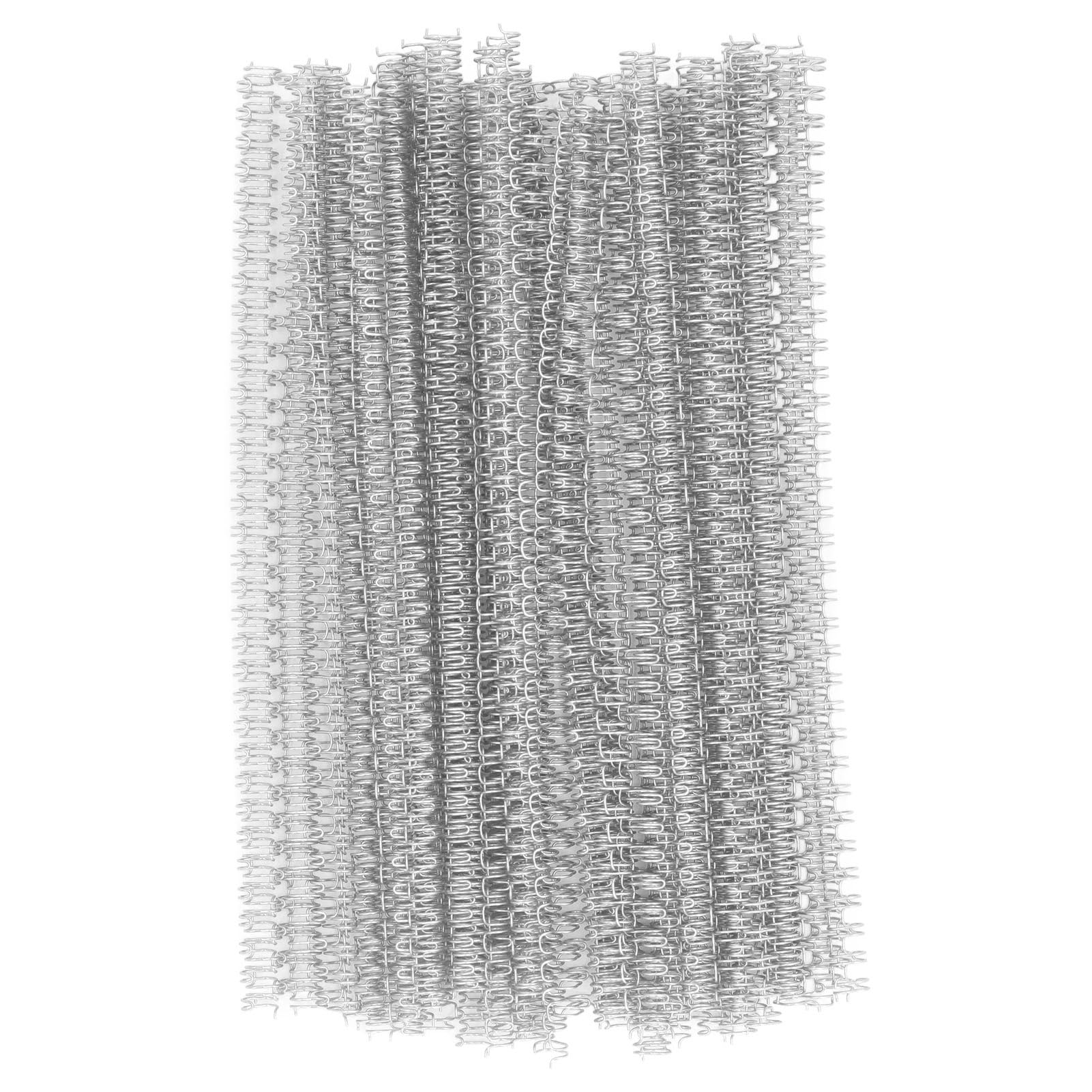 100Pcs Double Loop Wire Binding Spine 20 Sheet Capacity 3:1 Pitch 34 Loop 6.4mm Diameter Set Kit Christmas Gift for Students and Coworkers (Silver)