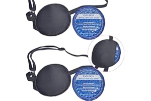 GELMAY Pure Silk Cooling Eye Patches for Puffy Eyes Ice Eye Mask Cover Medical Single Eye Patch Cold Hot Therapy Strabismus Lazy Eye Bags After Surgery Pirate One Eyepatch Adult Kid (2 Black New)