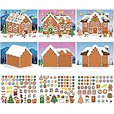 Make a Gingerbread House Stickers 30Pcs Make Your Own Gingerbread House DIY Stickers Christmas Crafts for Kids Christmas Activities Games Party Favors