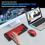 Snpurdiri 2.4G Wireless Gaming Keyboard and Mouse Combo 60 Percent Black Red view 7