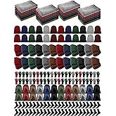 Suhine 144 Pieces Homeless Care Package Supplies Bulk Winter Beanies Gloves, Socks, Coral Fleece Blankets, Drawstring Bags, Neck Warmers Unisex for Winter Homeless Care