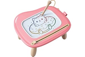 TEKFUN Magnetic Drawing Board, Magic Doodle Pad Reusful Sketch Doodle Pad with Sturdy Legs, Entertainment Sensory Toys Birthday for 1 2 3 Years Old Girls Boys