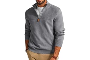 PJ PAUL JONES Men's Quarter Zip Sweater Slim Fit Casual Pullover Sweater Mock Neck Polo Sweaters