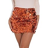 GUANYY Mini Sequin Skirt for Women Sexy Stretchy Pencil Bodycon Night Out Party Club Sparkly Skirts
