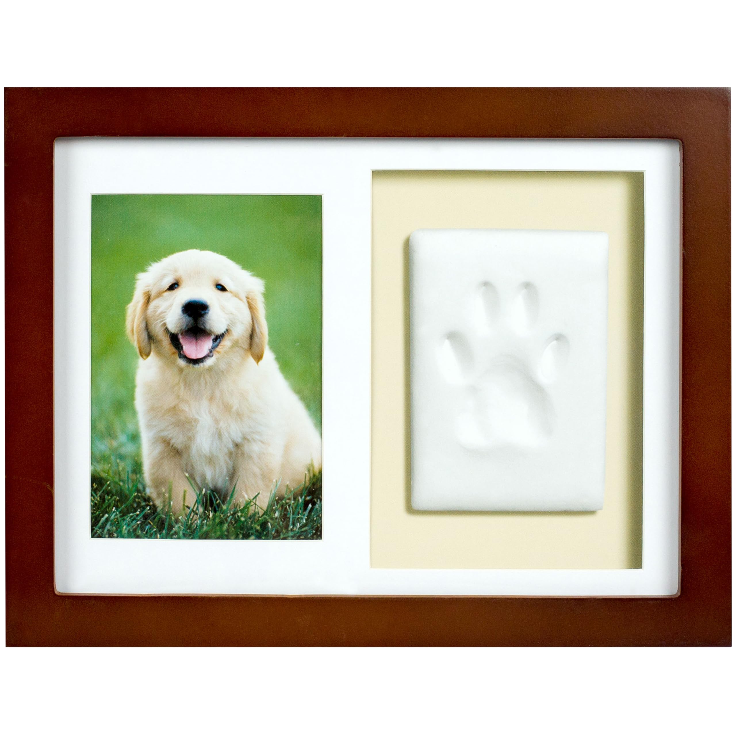 tiny ideas Paw Print Keepsake Impression Kit, No Mess Pet Clay Paw Print Mold for Dog and Cat, Ideal Personalized Gift or Memorial Frame for Pet Parents