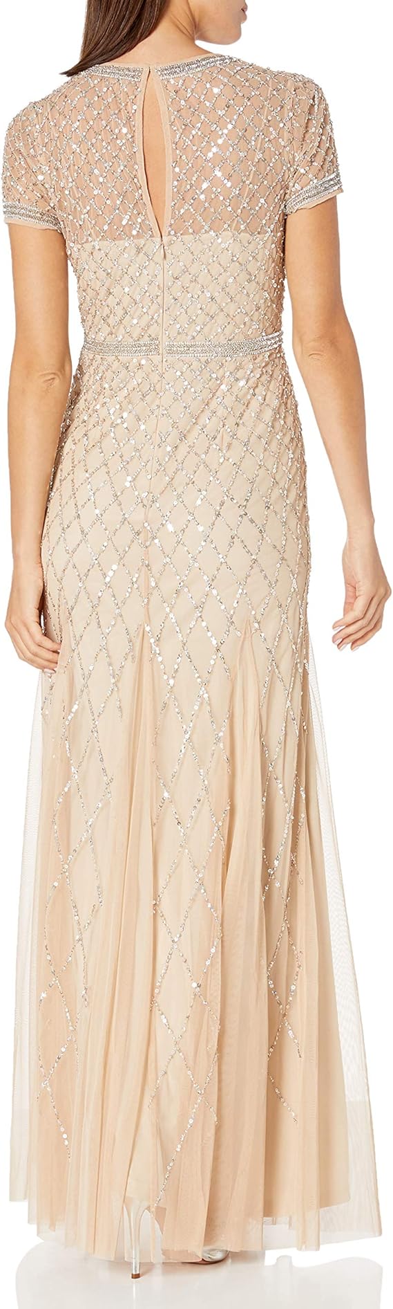 adrianna papell short sleeve gown