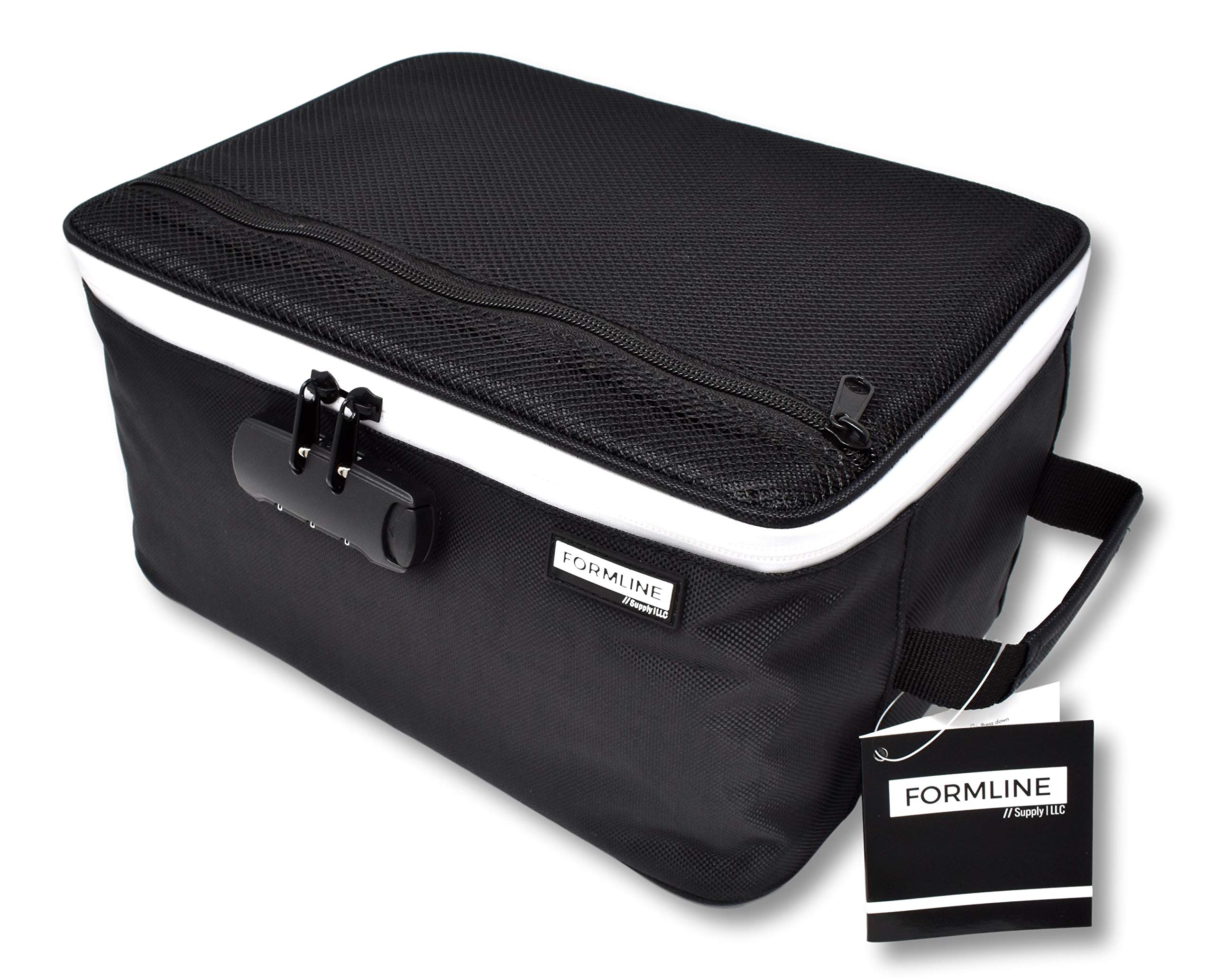 Formline Supply Extra Large Smell Proof Case with Combination Lock (12" x 9" x 6") - Premium Odor Proof Bag and Container Designed to Store and Preserve All Your Accessories(Black, Extra Large)