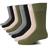 Calvin Klein Mens Dress Socks - 8 Pack Breathable Cotton Blend Work Crew Socks for Men for Casual Business & Formal Wear