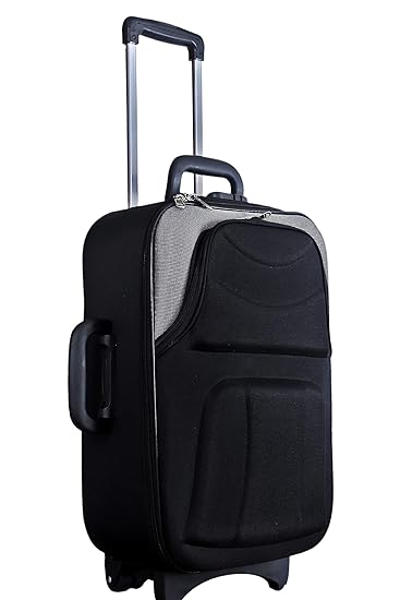 New Jersey Travellers {POLYESTER SOFTSIDED SUITCASE} Moon Black (20Size) With Pocket
