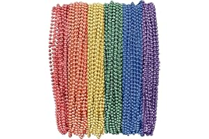 THE MARDI GRAS KREWE - LGBTQ Pride Rainbow Bead Necklace – Vibrant, Durable, Unisex Accessory for Pride Month Parades, Parties, and Celebrations - 72 Pieces