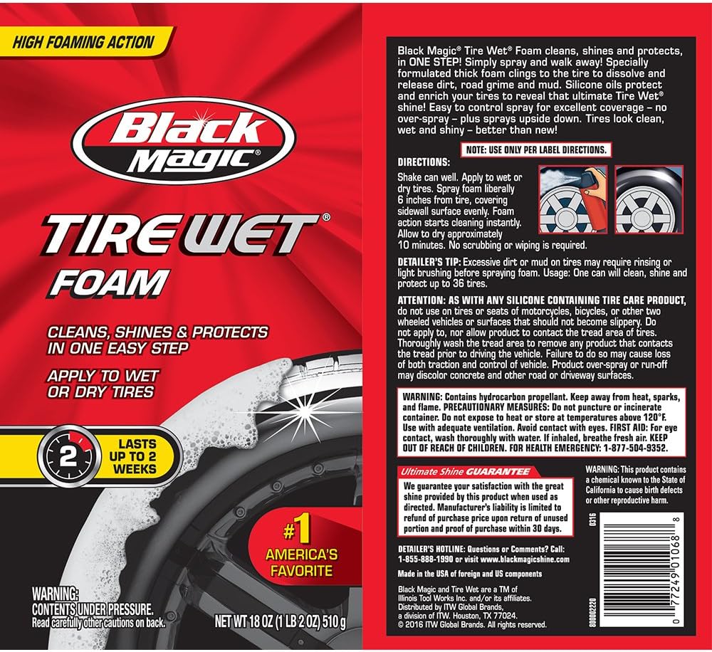 Black Magic 800002220 Tire Wet Foam, 18 oz.: Automotive