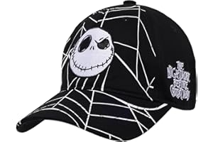 Disney The Nightmare Before Christmas Dad Hat, Adult Cotton Baseball Cap with Curved Brim, Black, One Size, Black, One Size