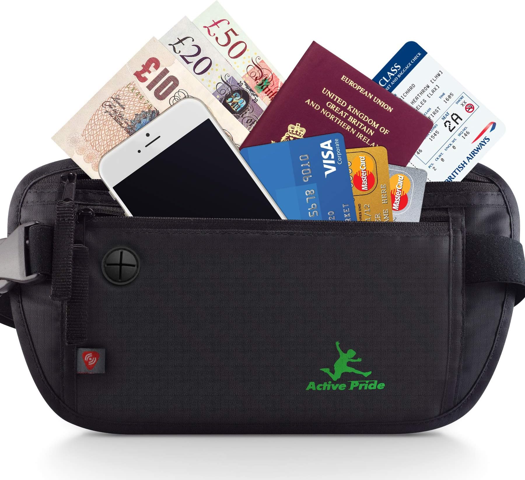 Money Belt - Travel Belt - Passport Belt - Hidden Passport Holder - Rfid Money Belt - Travel Money Belt for Women and Men - Cash Money Belt Pouch - Rfid Waist Pack - Premium Waterproof Waist Stash