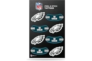 Rico Industries NFL Footbal Peel & Stick Temporary Tattoos - Eye Black - Game Day Approved!