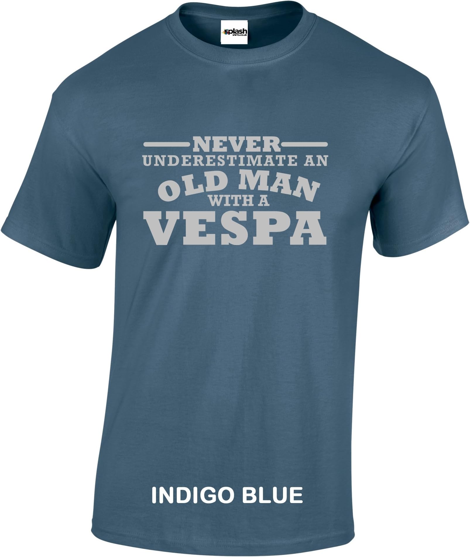 Never Underestimate an Old Man with A Vespa Mens Crew Neck Short Sleeve Custom Personalized T-Shirts