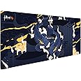 Japanese Large Waterproof Gaming Mouse Pad, Thick (4mm) |35.5x16x0.16|Stitched Edges, Control and Speed, Anime Extended XL Keyboard Blue Desk Mat with Rubber Base 900х400mm (Hikari Blue).