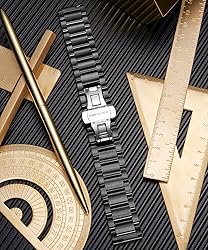 BINLUN Thick Stainless Steel Watch Band Metal Heavy