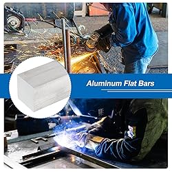 MECCANIXITY 2 Pcs Square Aluminum Flat Bar, 1