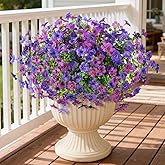 Homsunny Artificial Flowers for Outdoors, 12 PCS Faux Silk Flower Spring Decoration, Fake Outdoor Flowers UV Resistant No Fade Artificial Plants for Home Planter Front Porch Garden Patio Yard Decor