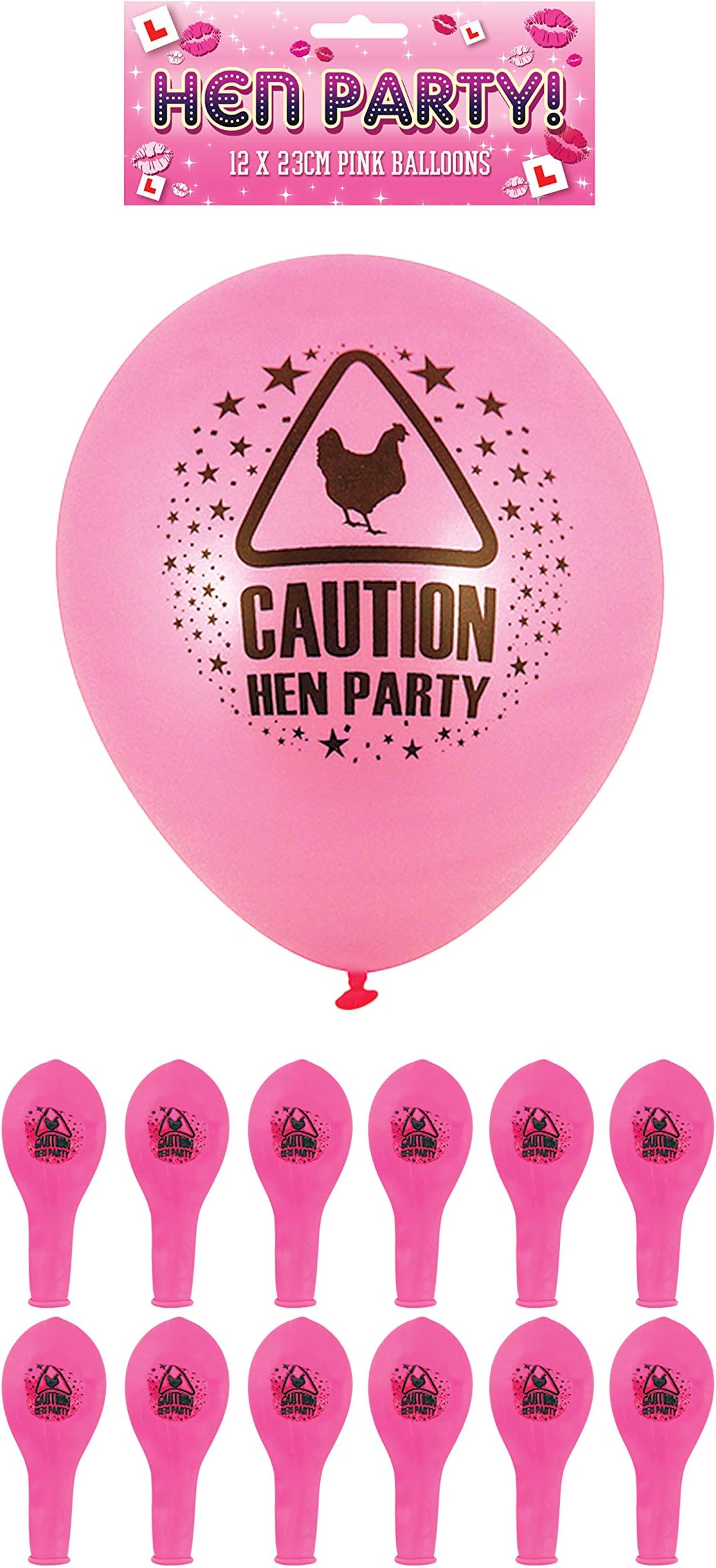 Hen And Stag Accessories Pack of 15 Hen Party Balloons/Novelty Pink Printed Accessories