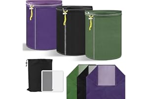 3 Pack 5 Gallon Filter Bags, Windspeed Oxford Cloth All-Mesh Filter Bags for 5 Gallon Bucket with Filter Screen and Storage Pouch(25/90/190-Micron)