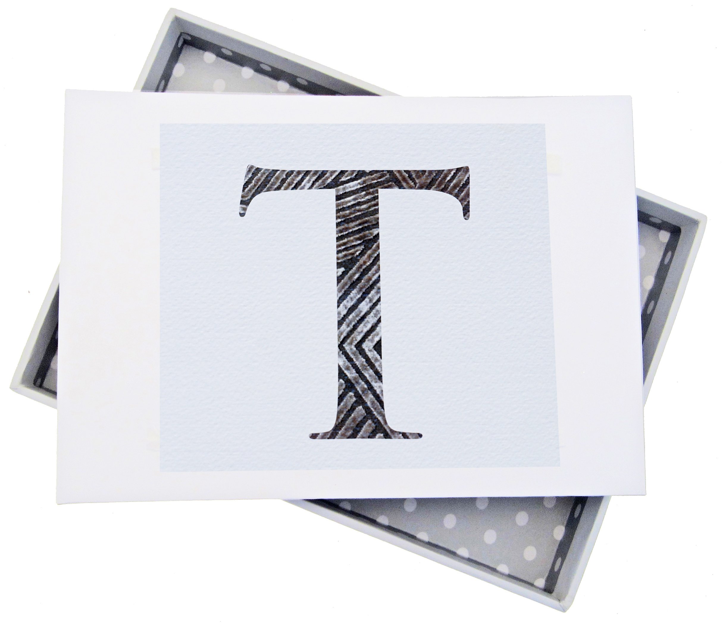 White Cotton Cards Alphabetics, Mini Photo Album, Initial T, White Board, Multi-Colour, 12.5 x 17.5 x 2.5 cm