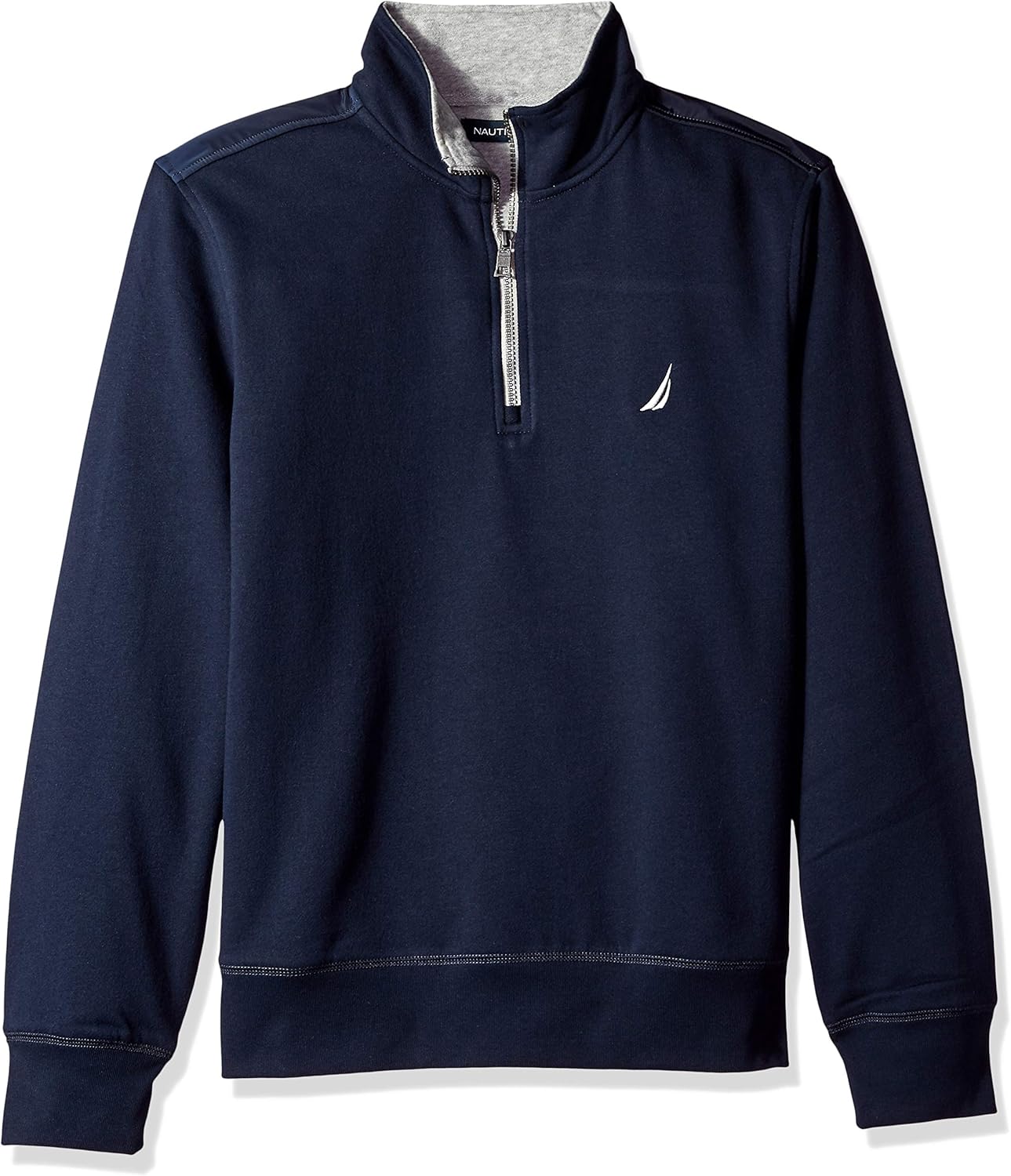 Nautica Men's 1/4 Zip Pieced Fleece Sweatshirt at  Men’s Clothing store