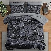 Pamnest Comforter Set Full Size, Camouflage Camo Military 7 Pcs Bedding for Kids and Adults, Navy Army Desert Bed Sheet Sets with Fitted Sheet 2 Pillowcases & 2 Shams for Bedroom Bed Decor