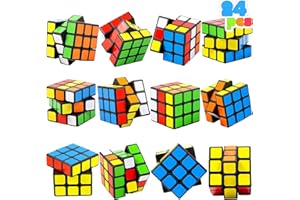 ASONA 24 PCS Speed Cubes Bulk, 2.1in 3×3×3 Smooth Flexible Magic Cube 3D Puzzles Cube with Vivid Color, Stress Relief Toy, Pa