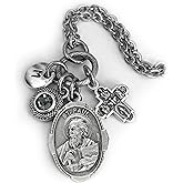 St. Paul The Apostle Necklace, Keychain or Clip, Patron Saint Confirmation Gift, Crystal Pendant and Initial Charm