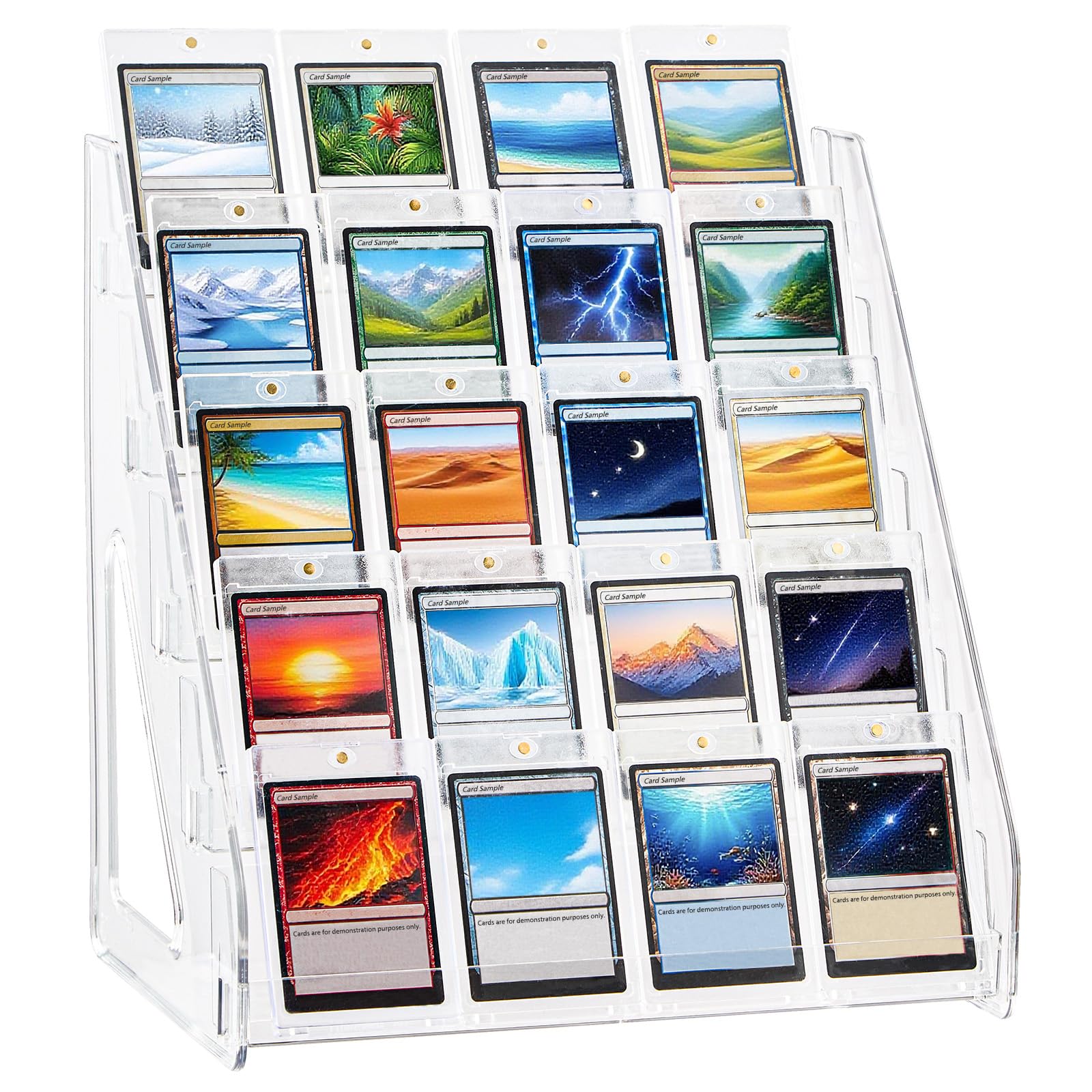 DEEIF 5 Tier Acrylic Trading Card Display Stand, 12" Display Shelf for Magnetic Card Holders, Toploaders, PSA Graded Cards, TCG Sports Card Collection (5Tier, 1Pack)