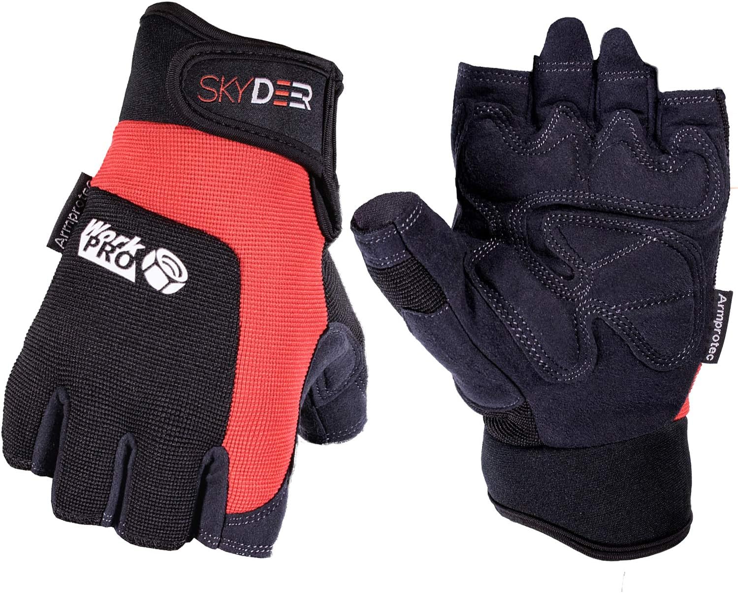 fingerless leather work gloves