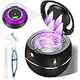 Ultrasonic Retainer Cleaner Machine for Denture: 43kHz Ultra Sonic Cleaner Pod for Mouth Guard Aligners - Portable Dental Cleaning Braces Night Guard (Black)