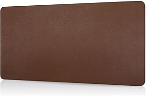 Laokiiy Desk Mat, Dual-Sided Desk Pad, Large Mouse Pad for Desk, Natural Cork & PU Leather Non-Slip Waterproof Desk Mats for Office and Home (Brown, 31.5" x 15.7")