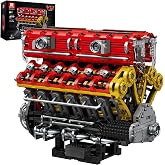 Reobrix V12 Engine Building Block Sets Sports Car Engine Model Kit | Technic Electric Engine Model Kit with Motor and Battery Construction Toys Gift for Adults 33017 (4719PCS)