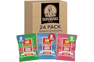 Sun-Maid Fruity Raisin Snack Variety Pack - Sour Strawberry, Watermelon & Blue Raspberry - (24 Pack) 1.33 oz Pouches - Tastes Like Sour Candy - Back To School Snacks