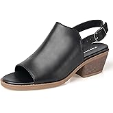 WONGXWAY Womens Low Block Heels Open Toe Ankle Strap Dress Sandals Comfortable Heel Sandals for Women