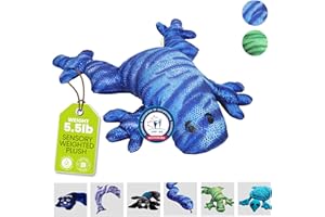 manimo Weighted Frog Stuffed Animal for Kids & Adults - Stuffed Therapy Frog Sensory Lap Pad - Stress Relief Pillow Pet Toy f