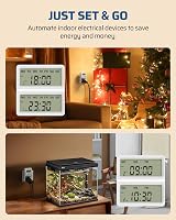 DEWENWILS Digital Lamp Timer Socket 20 On/Off Weekly Settings 13A 3200W 2 Pack view 3