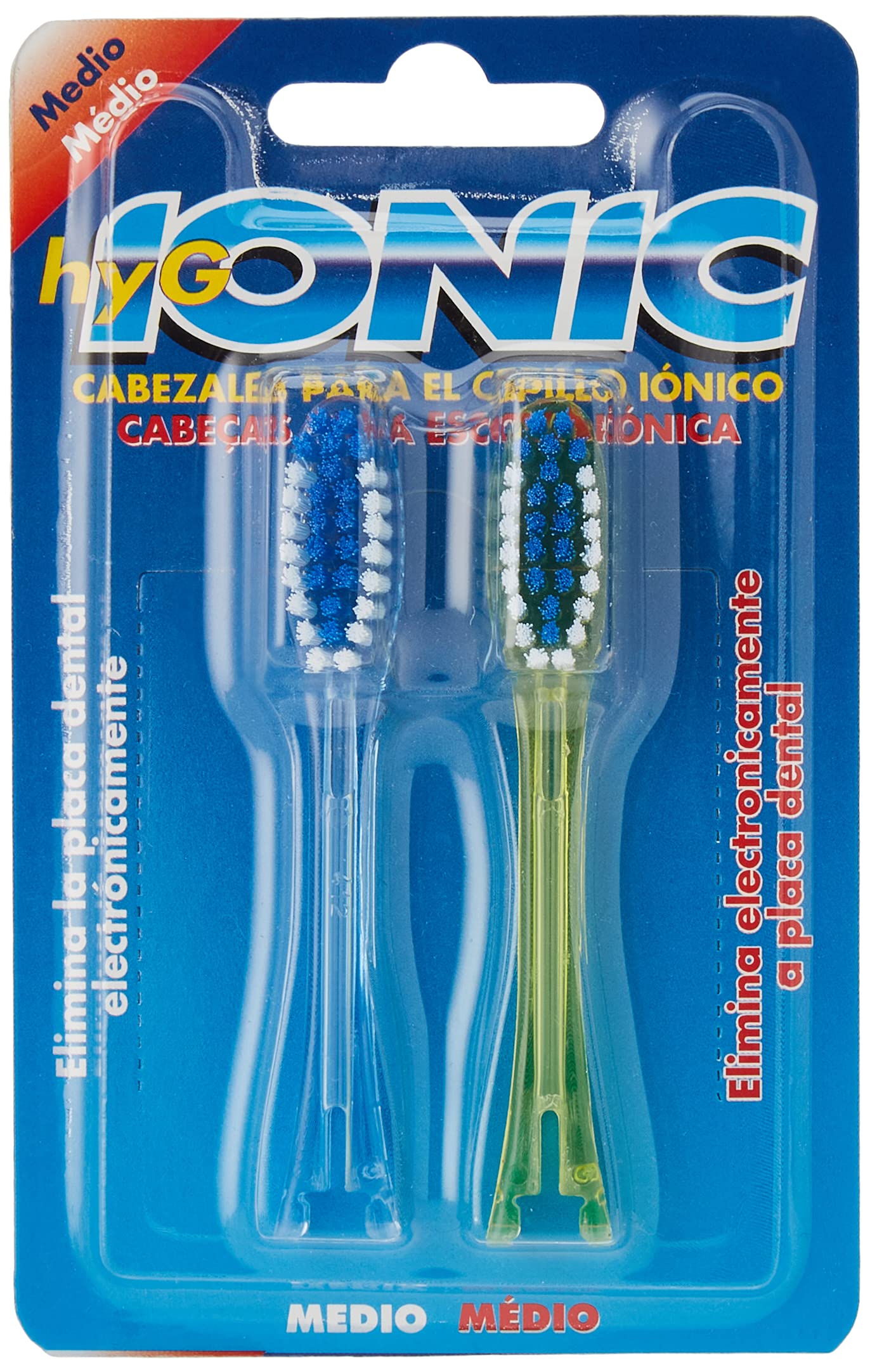 Hyg IONIC Pack of 2 Replacement Heads for Electronic Toothbrushes - Medium Bristles