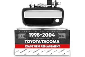 T1A Exterior Front Driver Door Handle Replacement - Compatible with 1995-2004 Toyota Tacoma - Chrome Lever, Plastic - OEM 6922035030, 91319, 79344, TO1915110