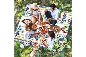 OUTTERRA Picnic Blanket 80''x80'' Extra Large Outdoor Blanket, Waterproof Beach Blankets, Foldable Picnic Mat for Camping, Grass, Park, Travel - AutumnRed