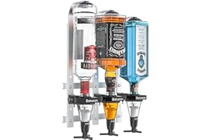 Barbarian Liquor Dispenser for Home Bar 3/4/6 Bottle Wall Mounted - Bar Butler Shot Measure Bracket Alcohol Wine Upside Down 
